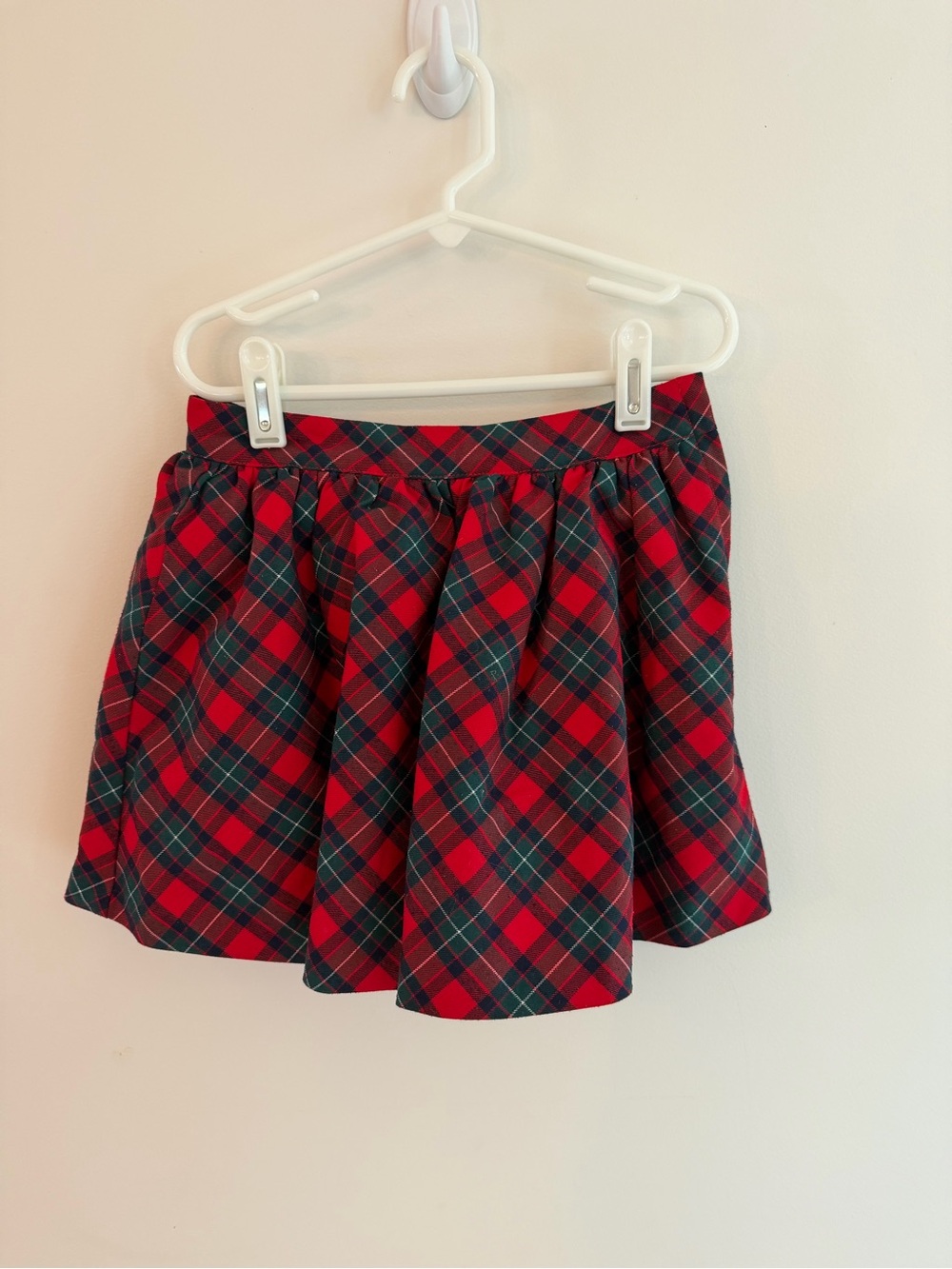 Janie and Jack Red and Green Plaid Circle Skirt